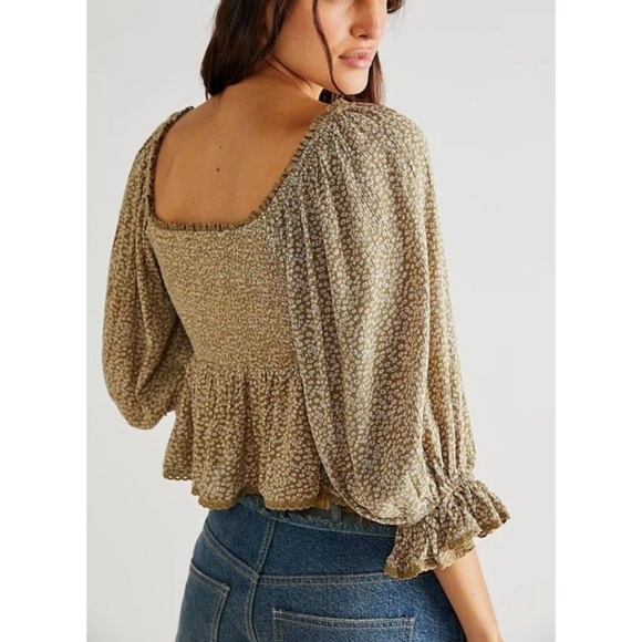 FREE PEOPLE Brittnee Printed Top / Tropical Nut - Picture 3 of 13